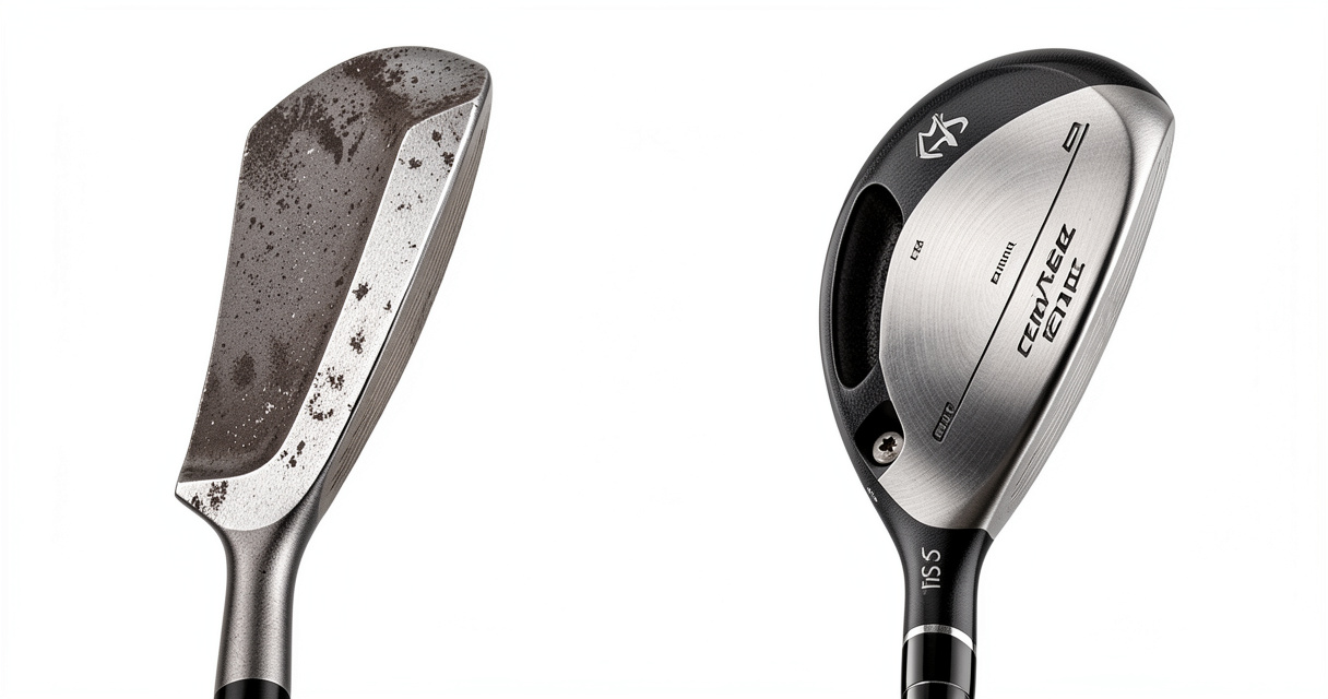 Comparison of forged blade iron and cast cavity back iron side by side