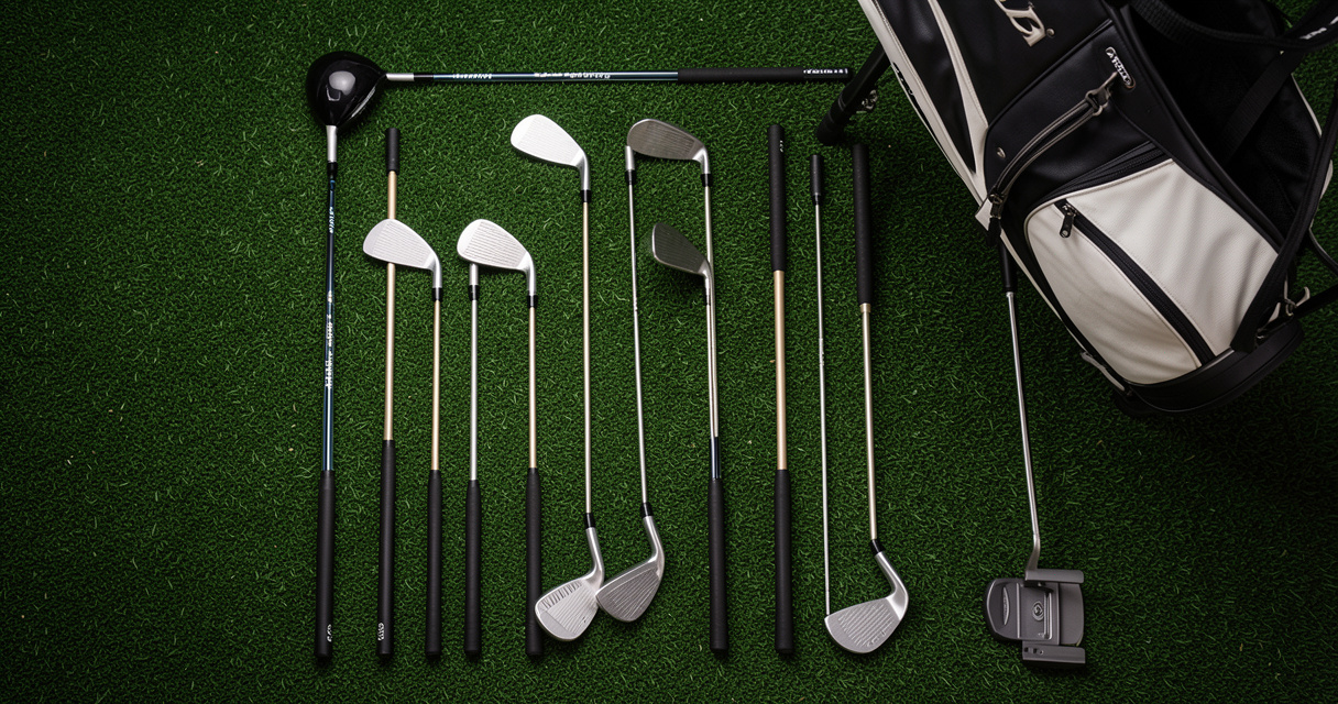 Best golf club sets for intermediate players laid out on green turf